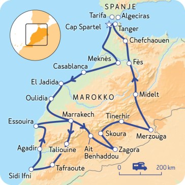 Reisroute Marokko